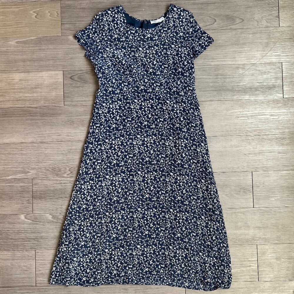 Vtg 90s Bridgewater Classics Empire Waist Silk Floral Maxi Dress Size 8P
